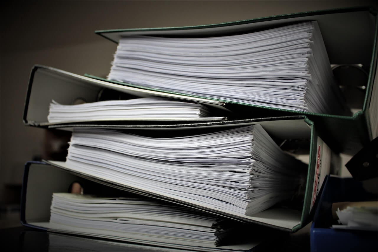 Delaware Division of Corporations stacks of paperwork